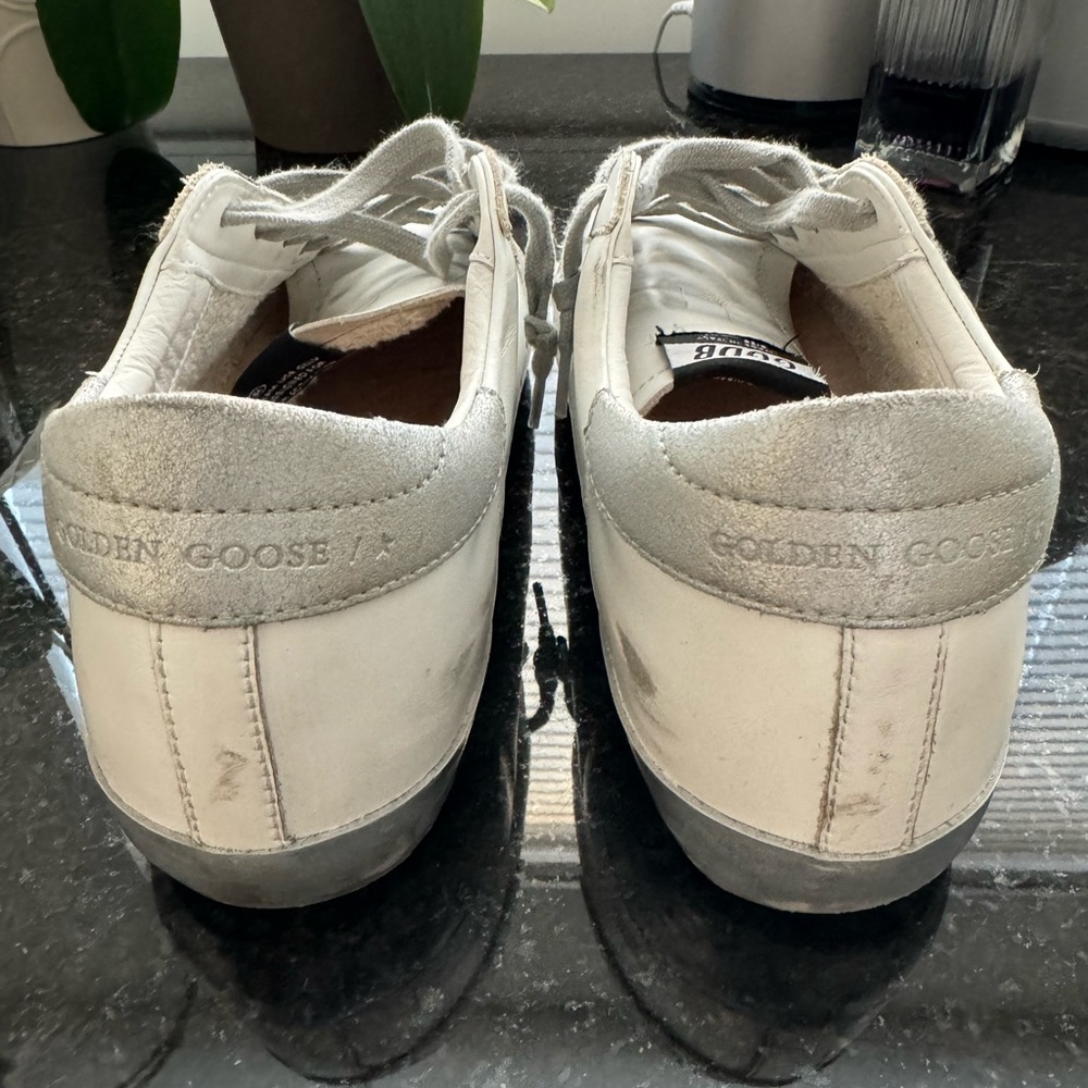 GOLDEN GOOSE WOMENS SUPERSTAR WHITE LEATHER SILVER STAR 40 WORN 1X LKNW - Picture 10 of 16